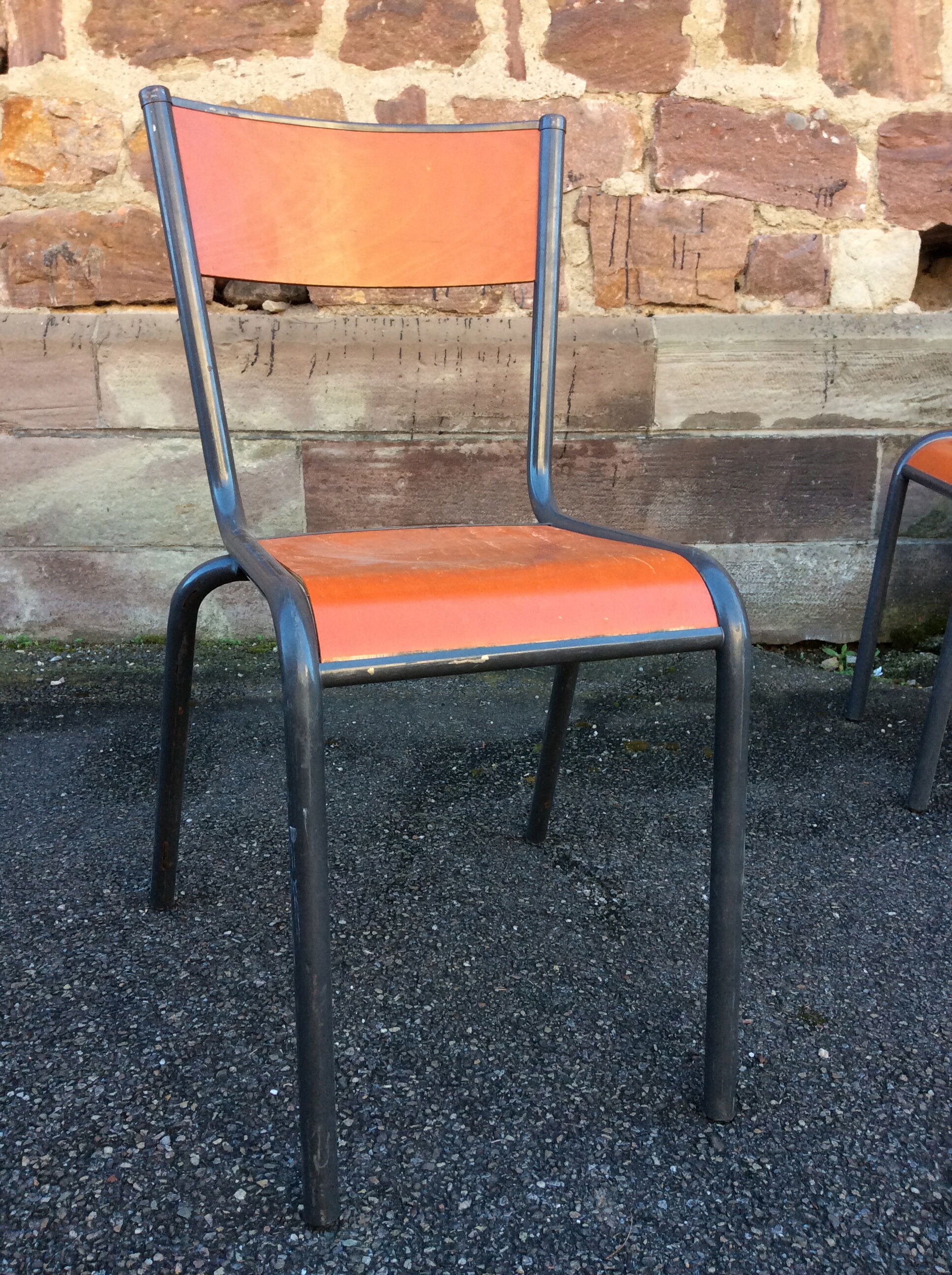 4 industrial school chairs Mullca
