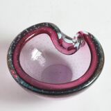 Murano glass purple bullicante trinket bowl, 1960s