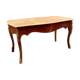 Old coffee table marquetry style louis xv marble top