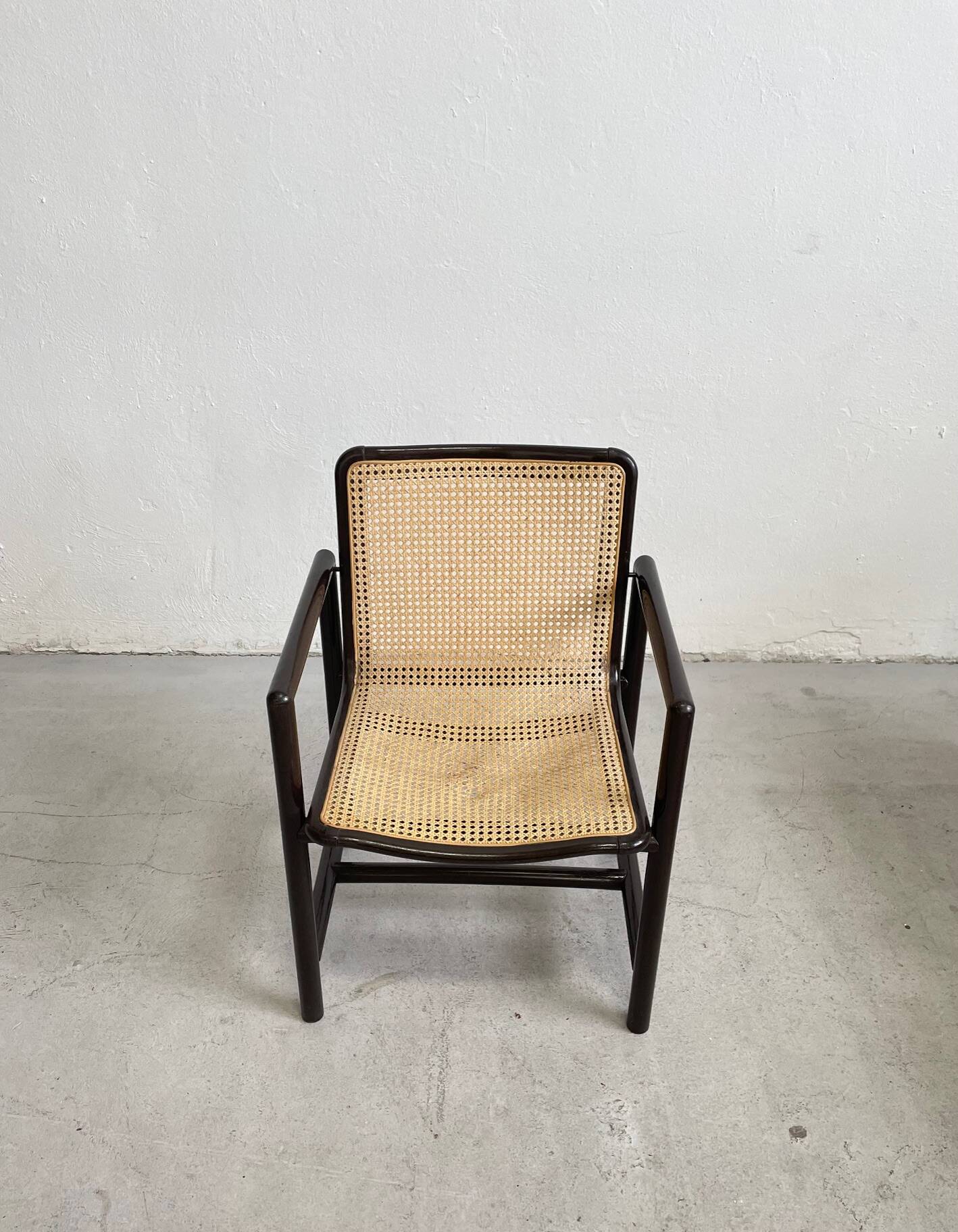 Vintage Wooden Chair with Cane seat by Branko Ursic for Stol Kamnik, 1970s