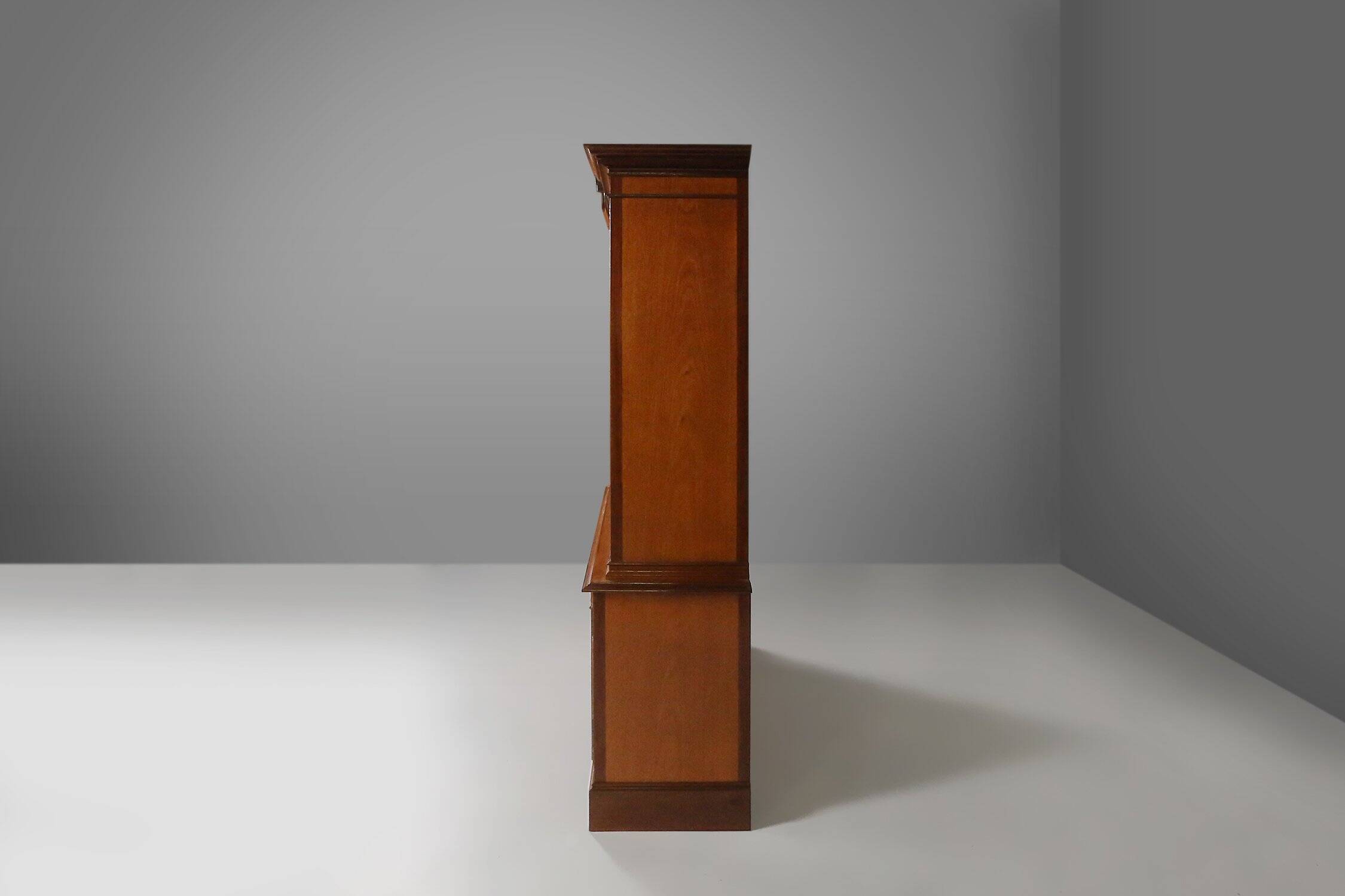 Empire Style Library Cabinet with Glass Doors, Belgium, 1950s