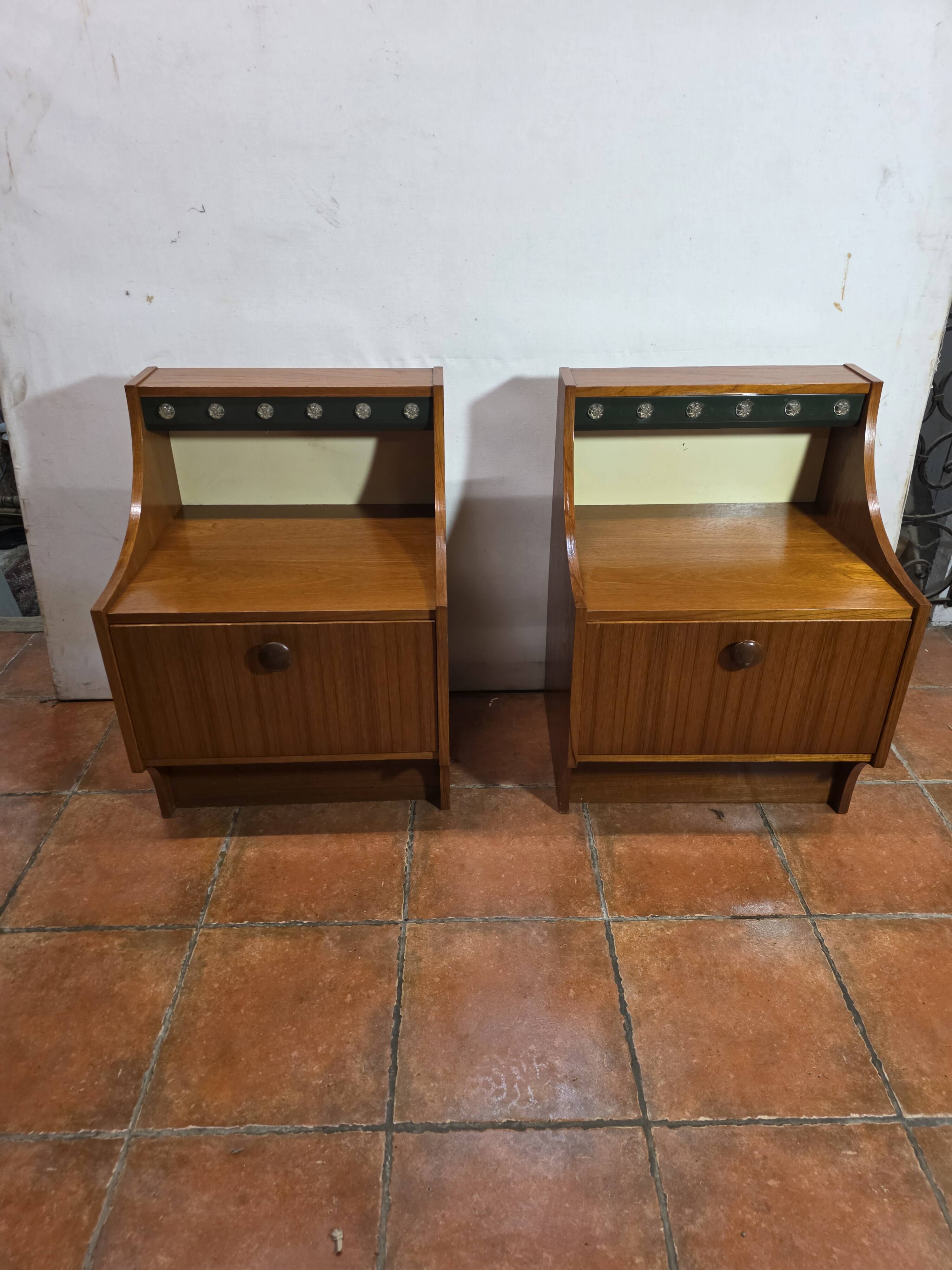 Pair of Scandinavian teak bedside tables from the 1960s.