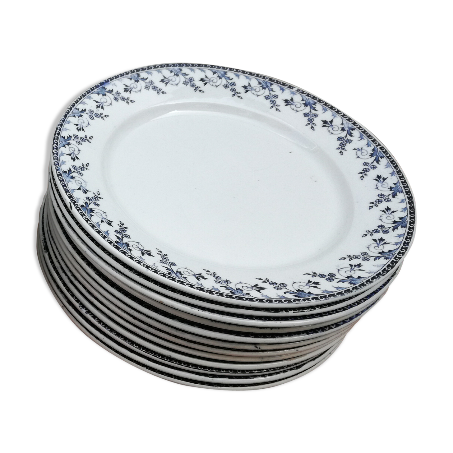 Lot de 12 assiettes Terre de fer «Montigny»