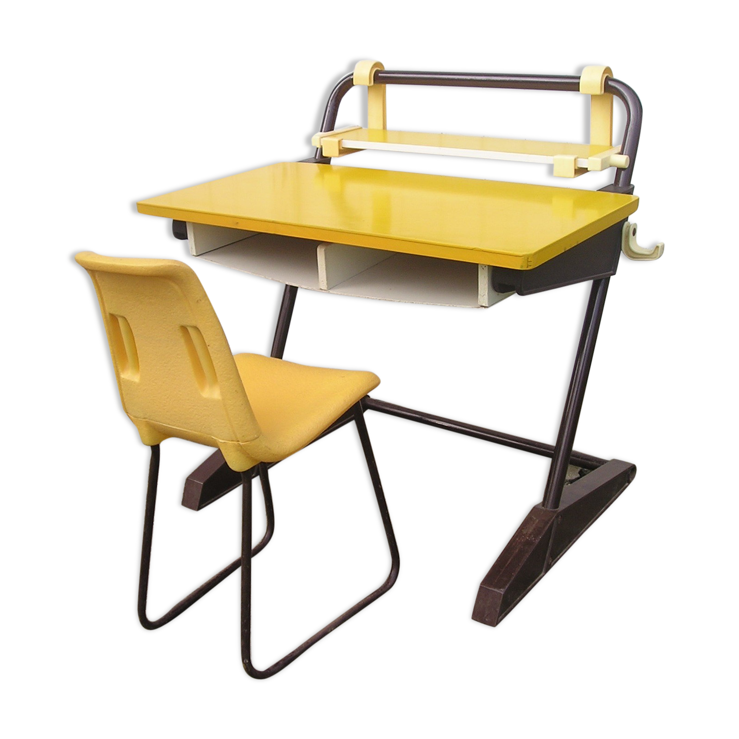 School desk and vintage chair