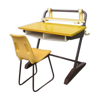 School desk and vintage chair