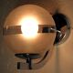 Paire d'appliques verre et chrome 1970