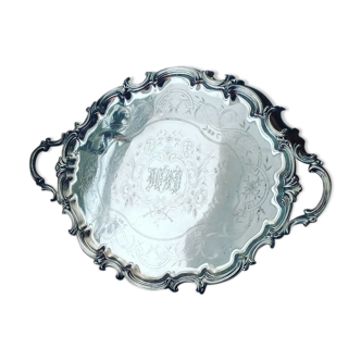 Christofle platter in silver metal, 1860