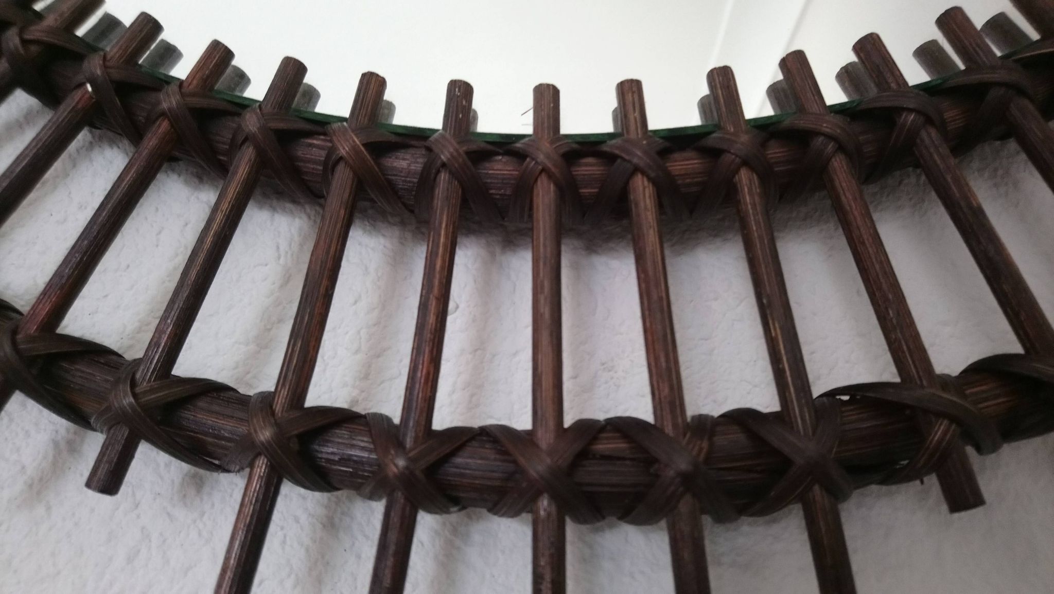 Dark rattan Sun mirror 64X52cm years 70