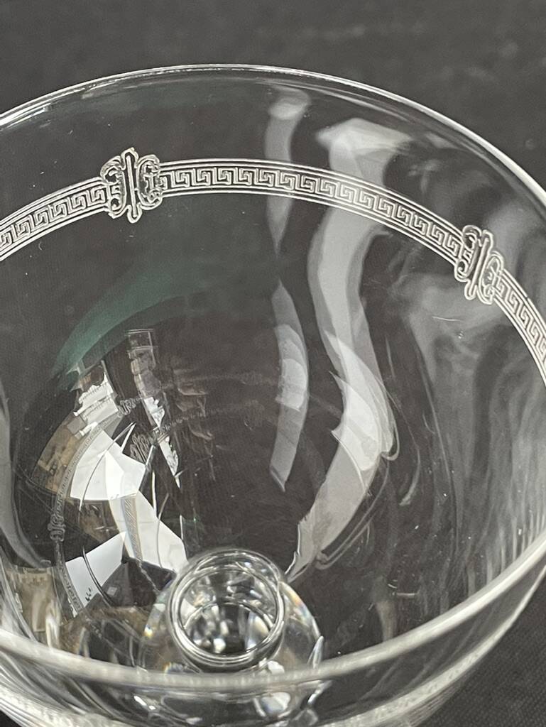 5 glasses in light blown, cut and guilloché crystal