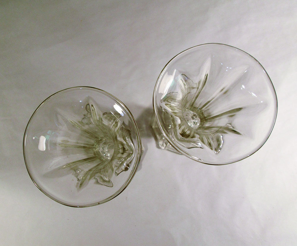 Duo de vases en verre épais