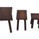 Vintage set of 3 oak side tables nesting tables from the 1970s
