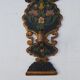 Pair of mountain appliques Savoy vintage painted wood