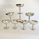 8 silver metal ice cream cups with punches