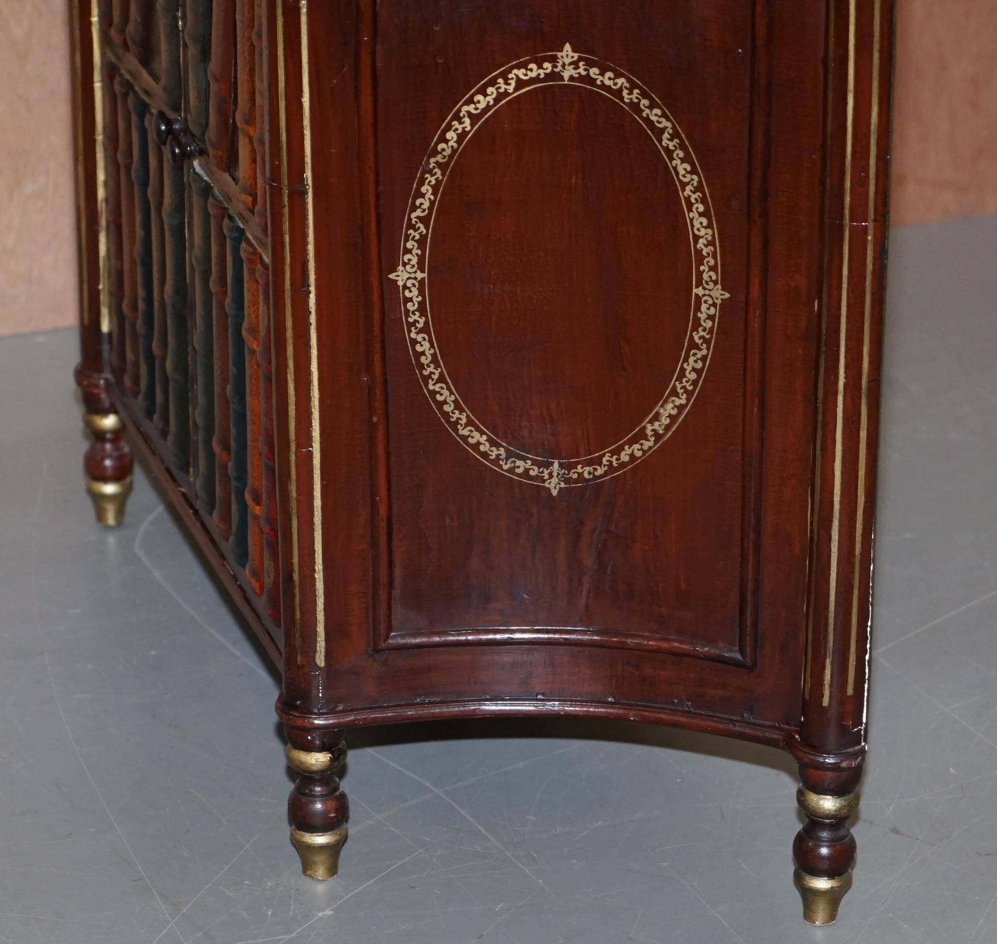 Vintage Victorian style library buffet with double drawers.