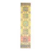 Tapis couloir turc Oushak fait main en laine et coton des années 1970, 81x362.