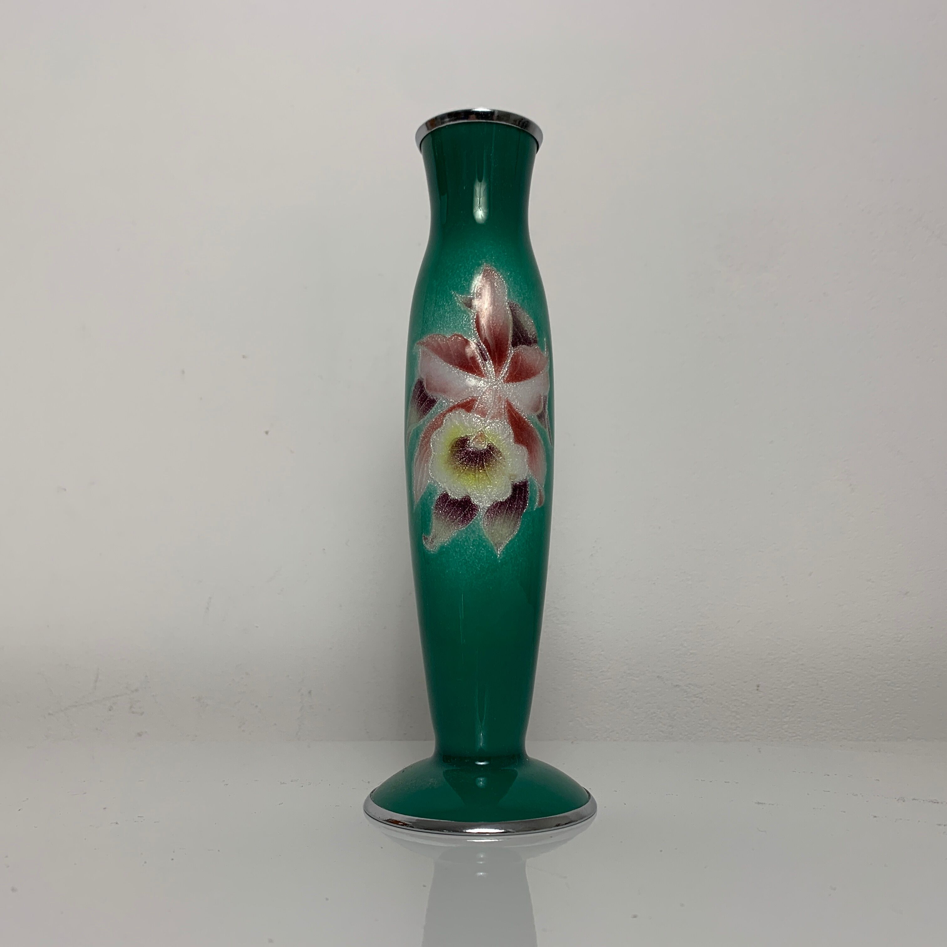 Enamelled soliflore vase Shippo Yaki Tutanka