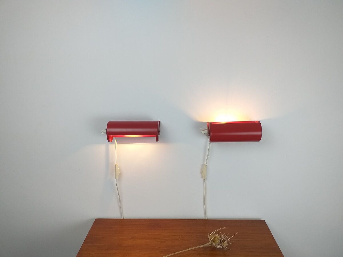 Pair of vintage 80s design wall lamps