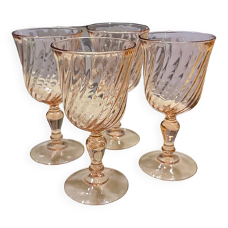 Ensemble de 4 verres roses vintage