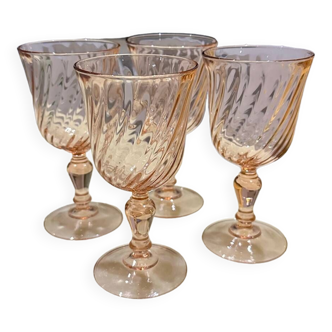 Set of 4 vintage rose glasses