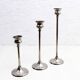 Set of 3 silver metal candle holders