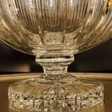Large cut crystal bowl on a stand