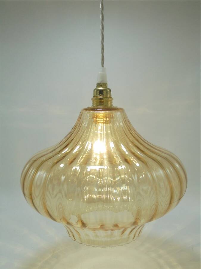 Gold glass pendant light