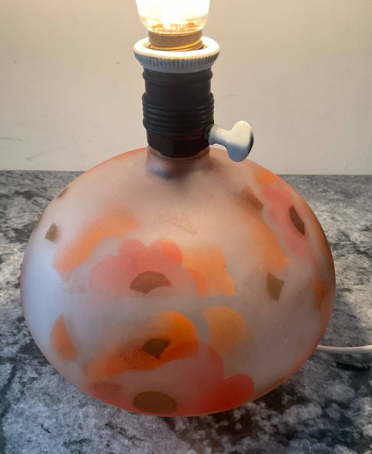 Vintage frosted glass lamp base