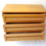 Chest of drawers wood and rattan 60s