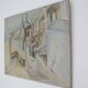 1950s Cubist Painting St Ives E Kahnii Oil on Canvas Sunday Morning