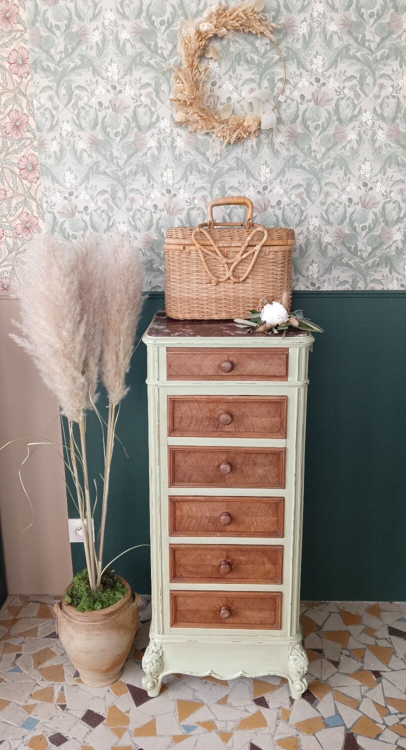 Chiffonnier revisited in almond green