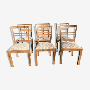 Suite of 6 Art Deco-era chairs