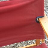 Safari armchair in beech and cotton canvas
