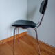 Lafargue Aurillac chrome metal and black skai chair