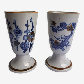 Lot de 2 mazagrans art nouveau porcelaine Chine antique