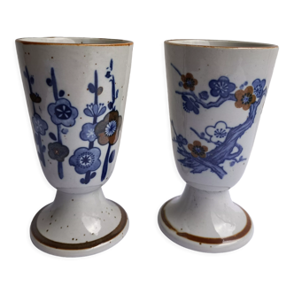 Set of 2 mazagrans art nouveau porcelain ancient China