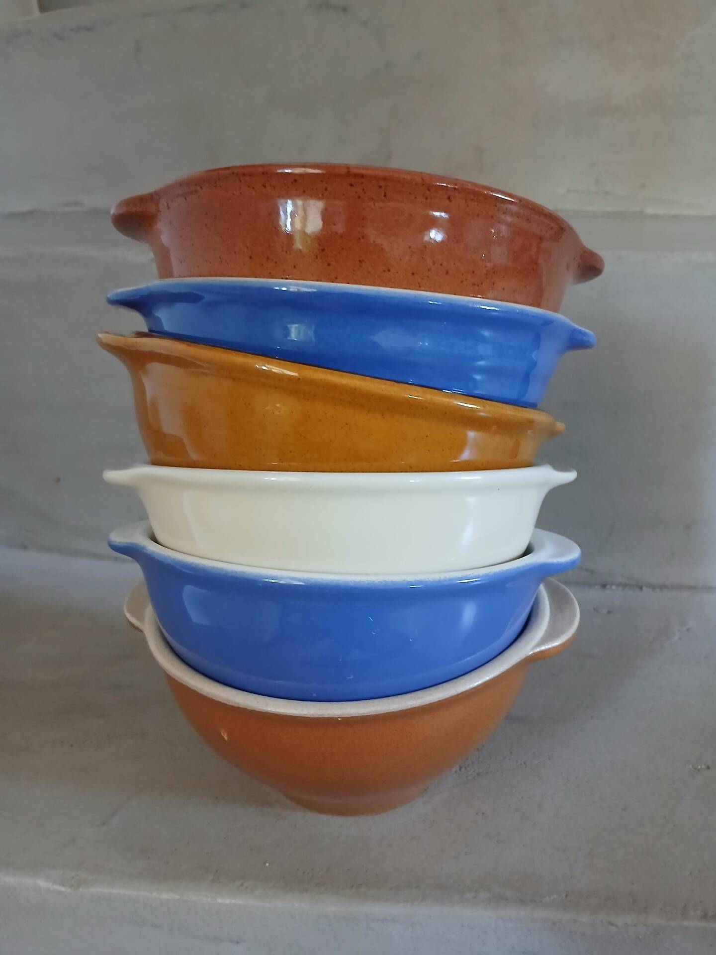 6 antique ear bowls Émile Henry