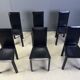 Chaises de salle à manger en cuir noir par De Couro Brazil, années 1980 - lot de 6