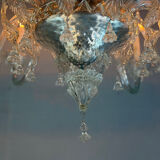 Venetian lustre in colourless Murano glass, 12 light arms, circa 1900