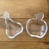 Two vintage pockets / container / storage 1970s apple and pear