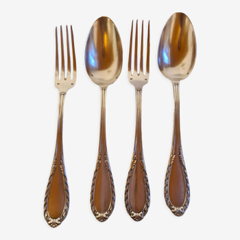 Set of 4 silver cutlery engraved fg
