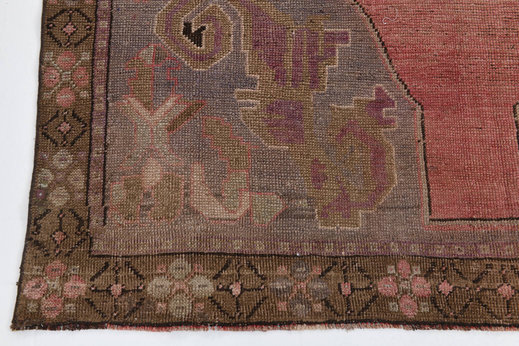 5x11 Rug For Living Room Red Brown Turkish Vintage Rug 150x338Cm