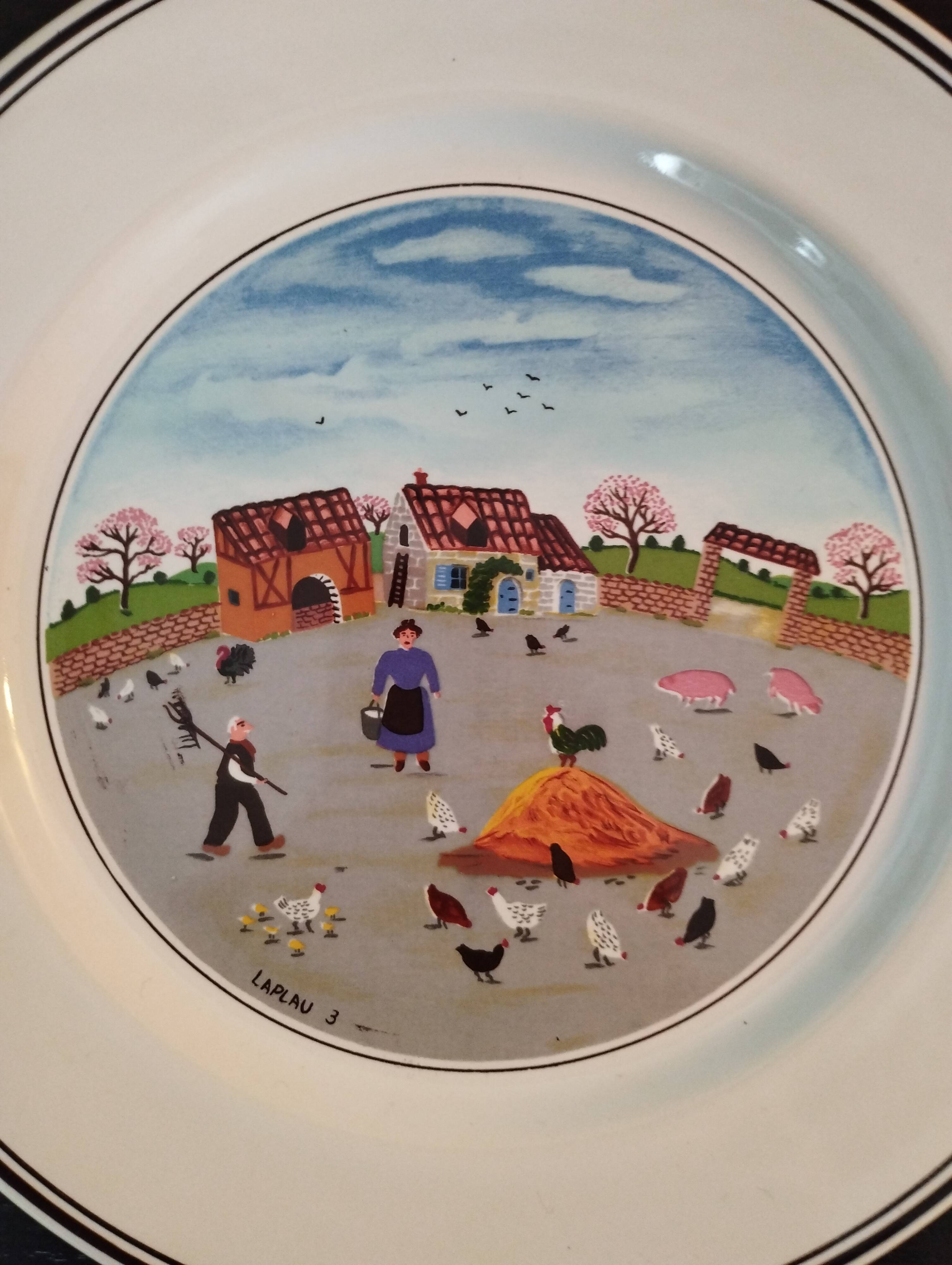 3 villeroy and boch plates