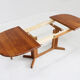 Vintage Danish oval extendable dining table solid teak