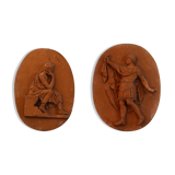 Pair of terracotta medallions