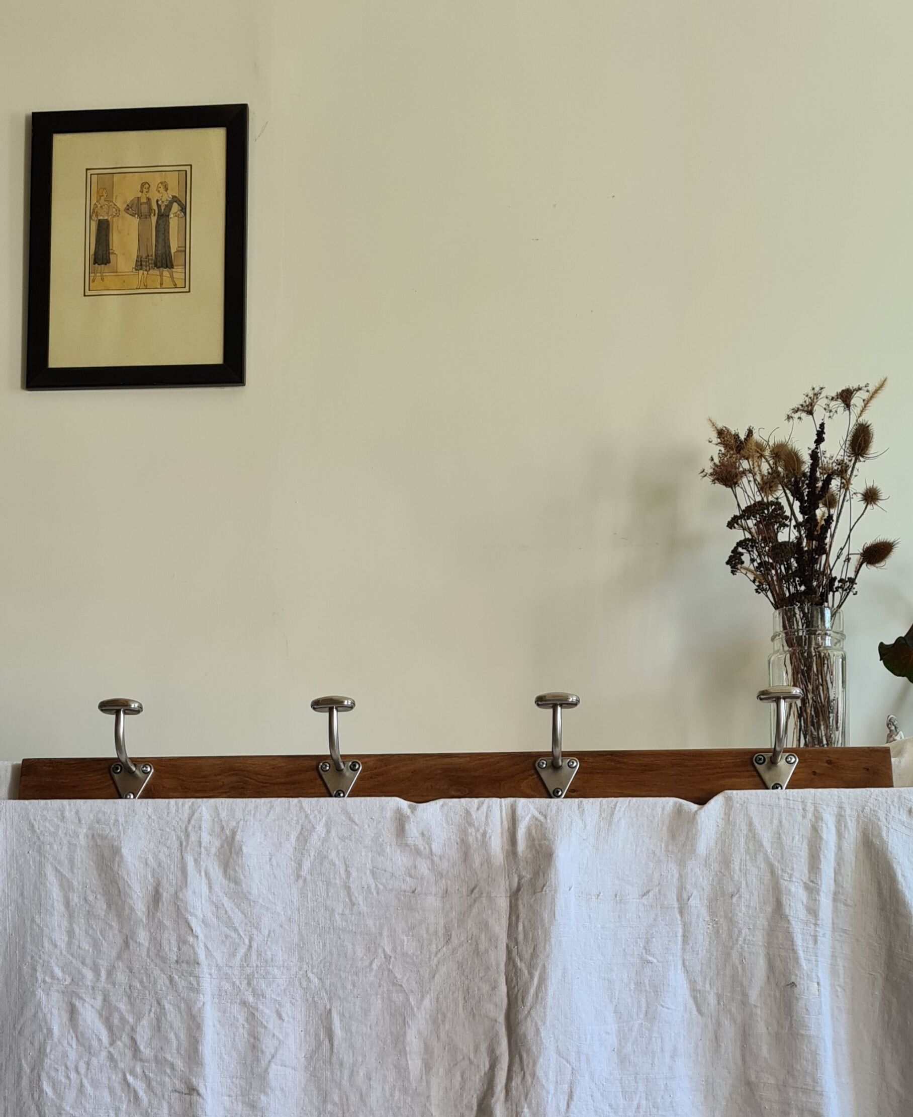 Industrial oak and aluminum hooks