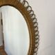 Miroir rotin doré vintage