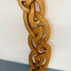 Twisted solid wood sculpture, vintage 1970s design.