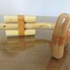 Wooden wall coat door hook with leather straps 60s 70s