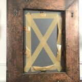 Mirror in metal and copper, dated around 1970 - 52 cm x 33 cm