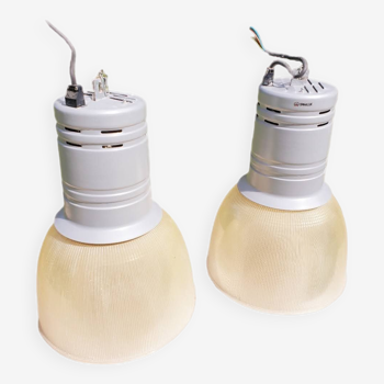 Pair of ORNALUX Industrial pendant lights